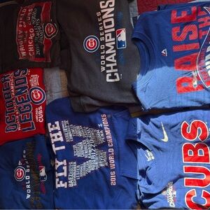 Majestic Men's Chicago Cubs Tees - Red, Gray, Blue